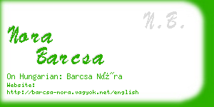 nora barcsa business card